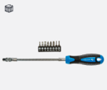 Flexible shaft screwdriver with bit set | HÖGERT HT1S090 (6/24)